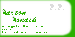 marton mondik business card
