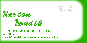 marton mondik business card